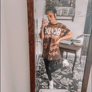 Homemade bleached AC/DC shirt